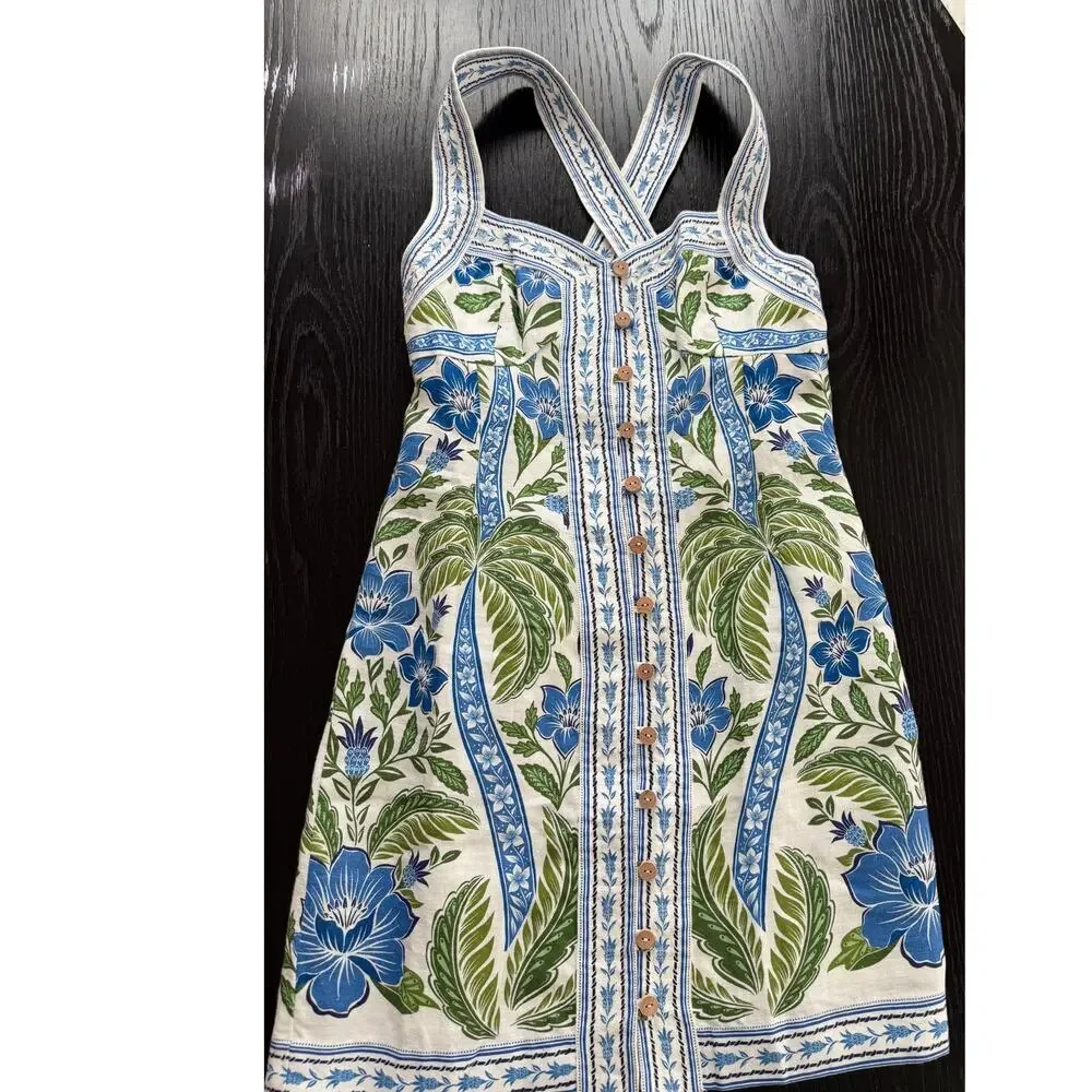 Farm Rio NEW Tropicance Off-White Mini Dress S/M - Picture 2 of 8